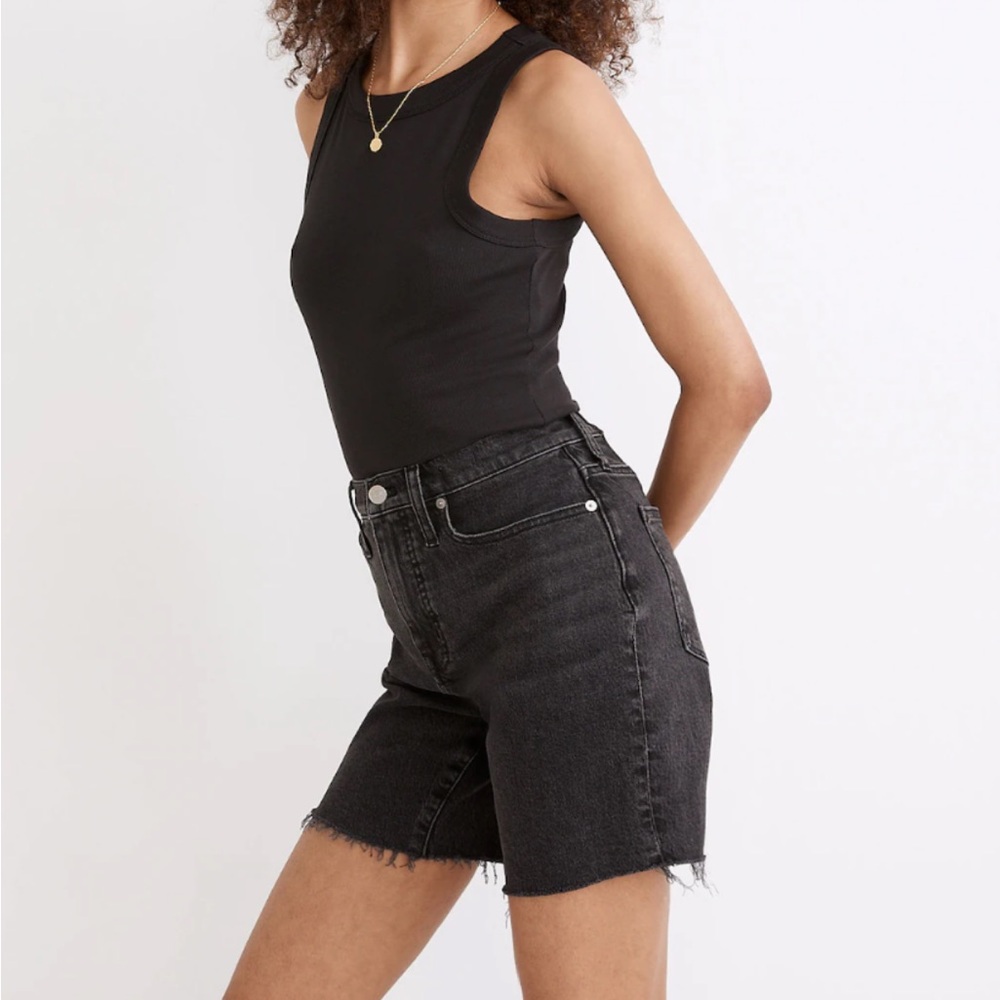 Madewell Black Denim High Rise Shorts 26